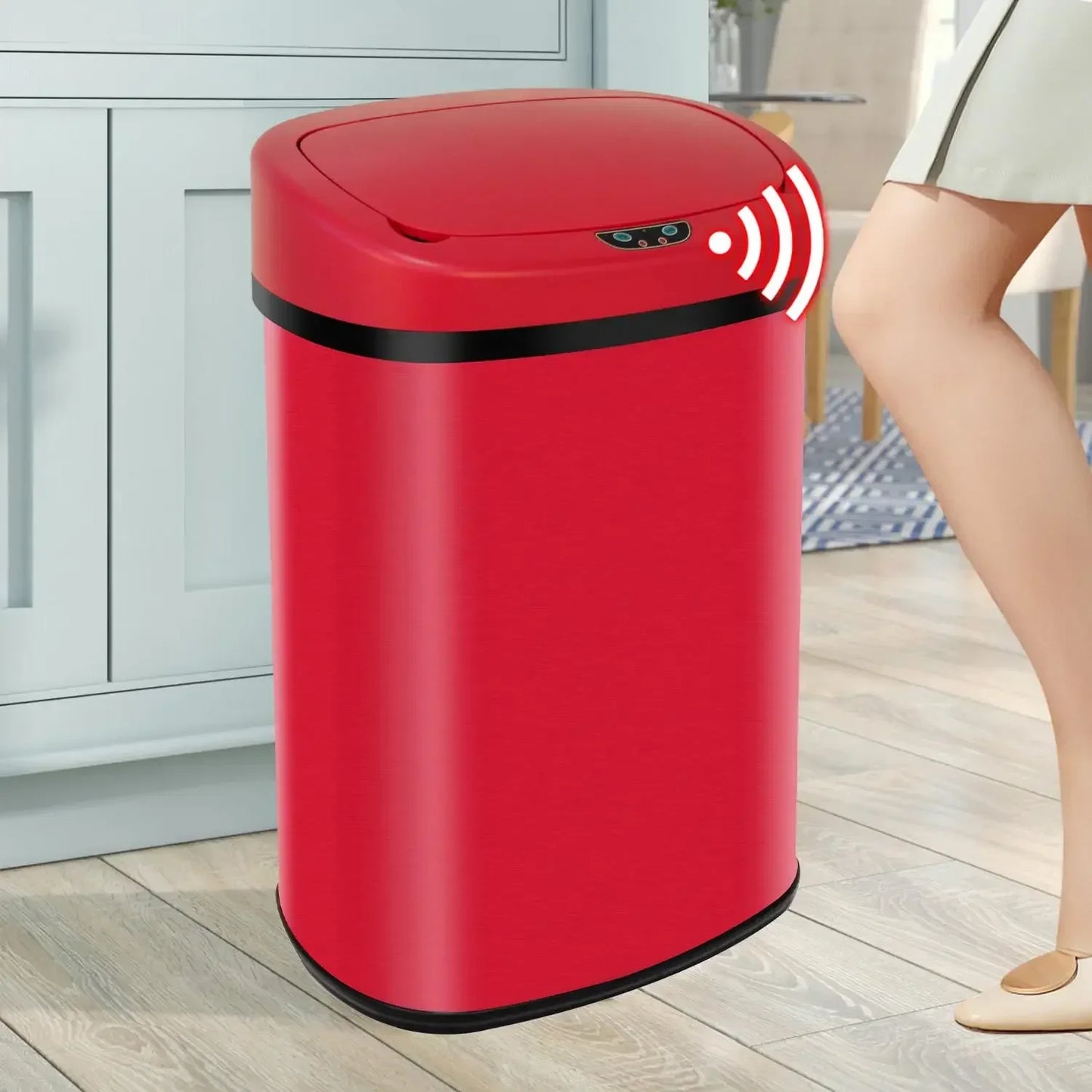 Homira 13-Gallon Smart Kitchen Trash Can – 50L Stainless Steel Motion Sensor Automatic Touch-Free Garbage Bin