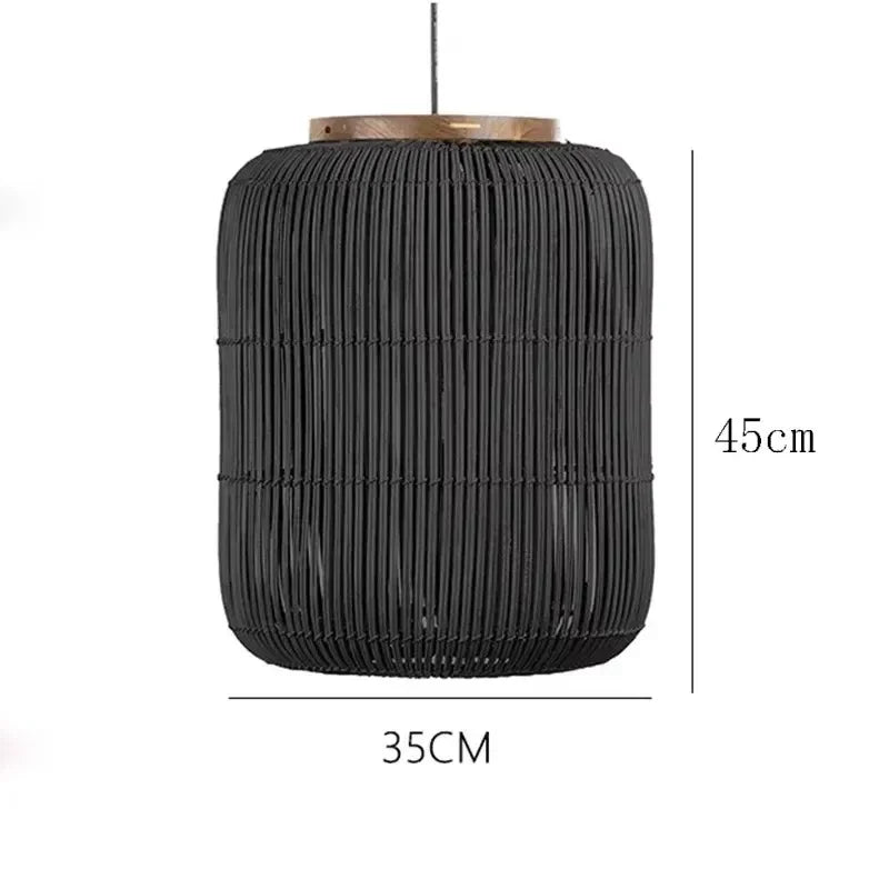 Homira Living Space Chinese Retro Rattan Pendant Lamp – Handmade LED Chandelier for Living Room, Bedroom, Restaurant & Homestay Decor