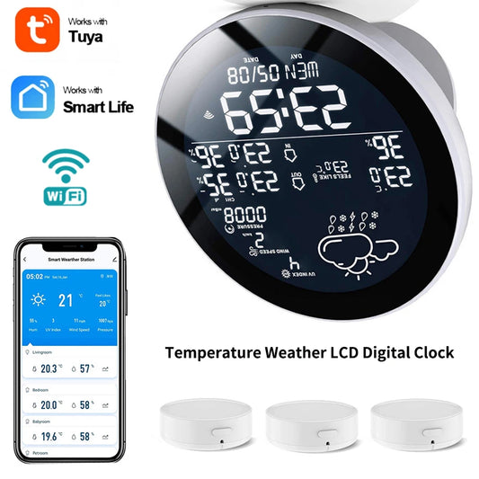 Homira Smart WiFi Weather Station – Indoor/Outdoor Thermometer with Wireless Sensor, Hygrometer & Alarm Clock