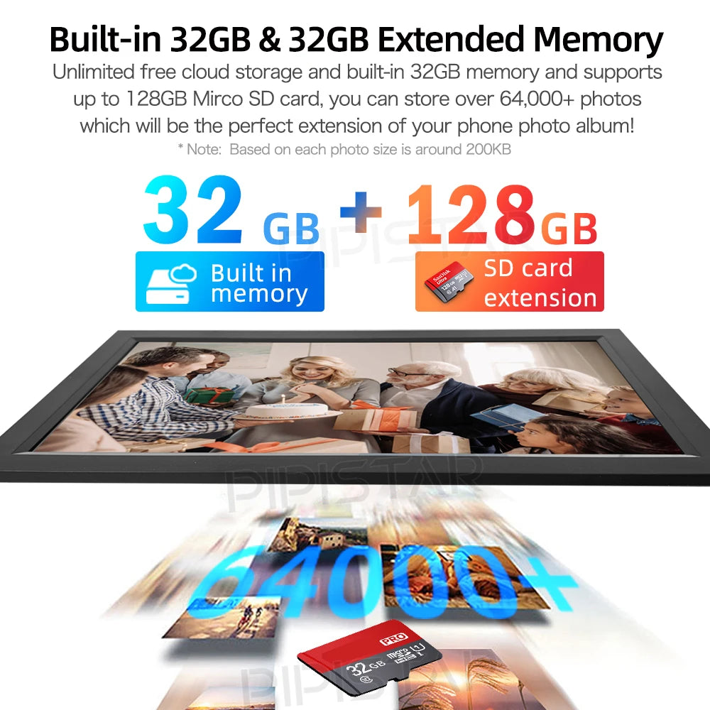 Homira 15.6" WiFi Digital Photo Frame – Full HD IPS Touchscreen Smart Picture Frame with 32GB Storage & Wireless Sharing