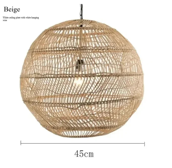 Homira Living Space Japanese Wooden Rattan Pendant Light – Handmade Tatami Chandelier for Restaurant, Bedroom & Study Room Decor