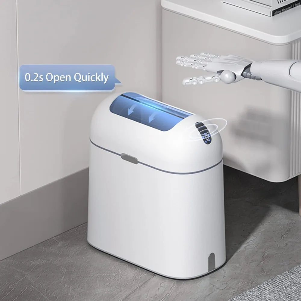 Homira 2.5-Gallon Smart Bathroom Trash Can – Motion Sensor Waterproof Bin with Butterfly Lid, Modern Bathroom Decor