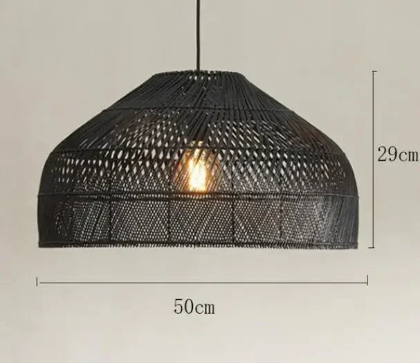 Homira Living Space Japanese Wooden Rattan Pendant Light – Handmade Tatami Chandelier for Restaurant, Bedroom & Study Room Decor