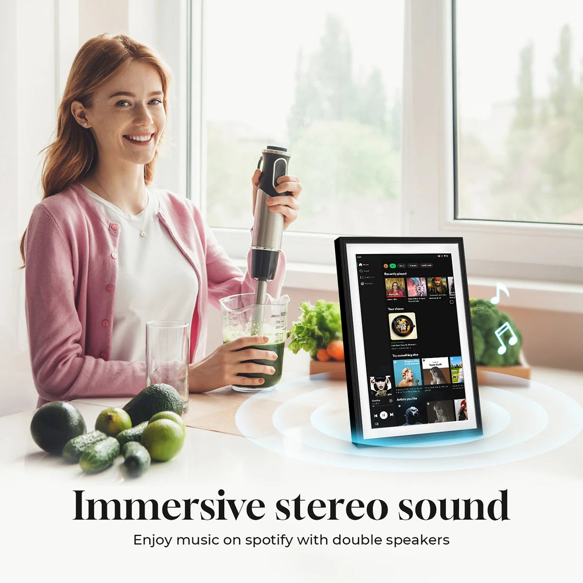 Homira 10.1" Smart Display – Touchscreen Digital Frame with Google Calendar, Assistant & Music Hub, Perfect Family Gift