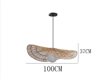 Homira Living Space Rattan Pendant Light – Wabi-Sabi Handwoven Chandelier for Dining, Living Room & Bedroom Decor