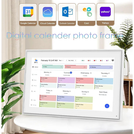 Homira 10" Smart Digital Frame – Touchscreen Calendar & Chore Chart with Photo/Video Display for Family Schedules