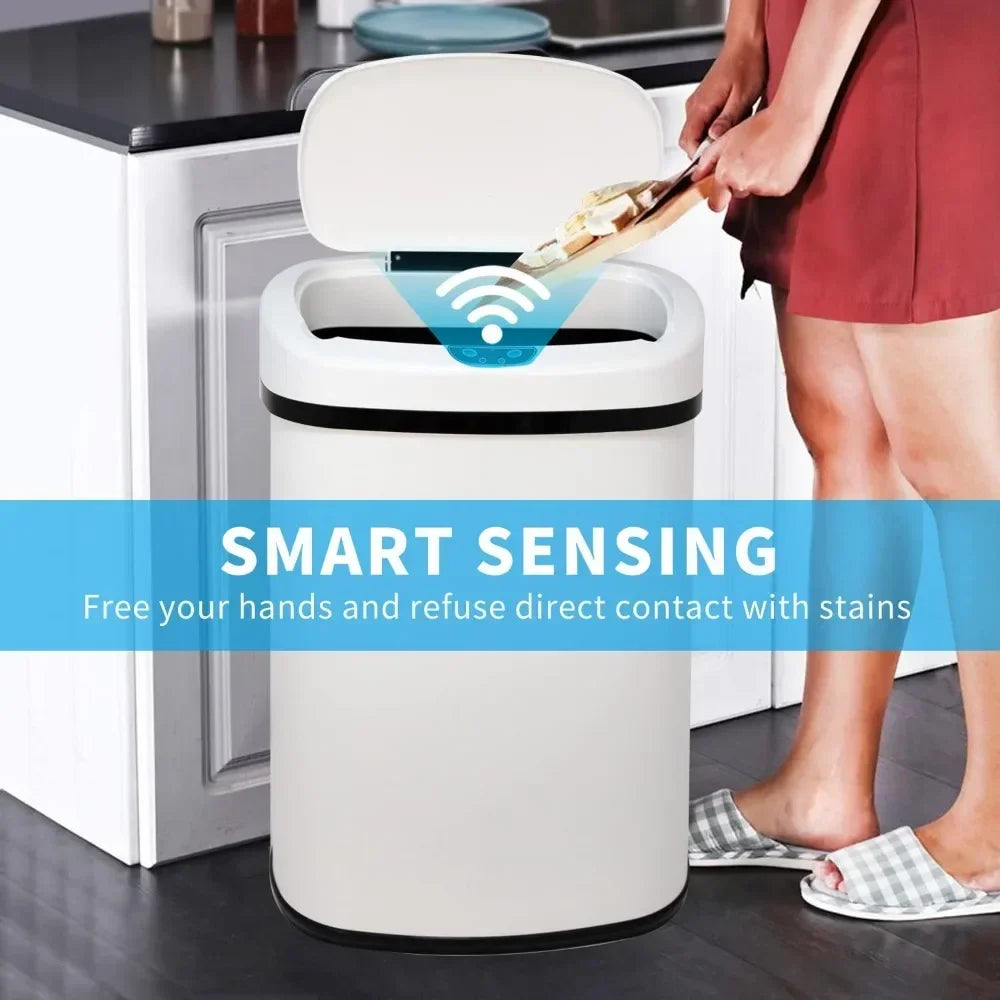 Homira 13-Gallon Smart Kitchen Trash Can – 50L Stainless Steel Motion Sensor Automatic Touch-Free Garbage Bin