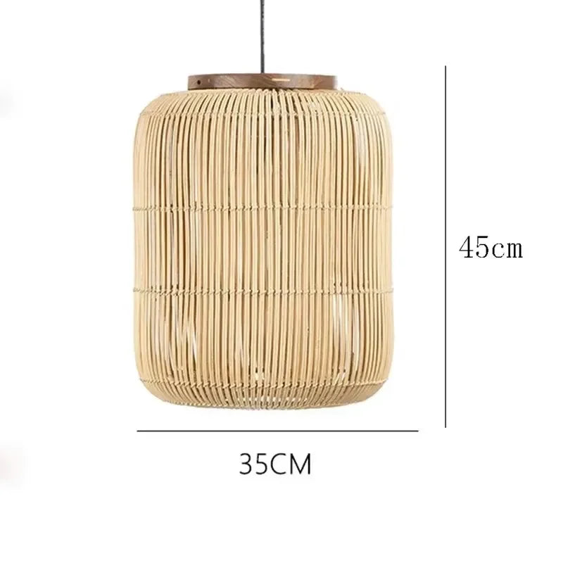 Homira Living Space Chinese Retro Rattan Pendant Lamp – Handmade LED Chandelier for Living Room, Bedroom, Restaurant & Homestay Decor
