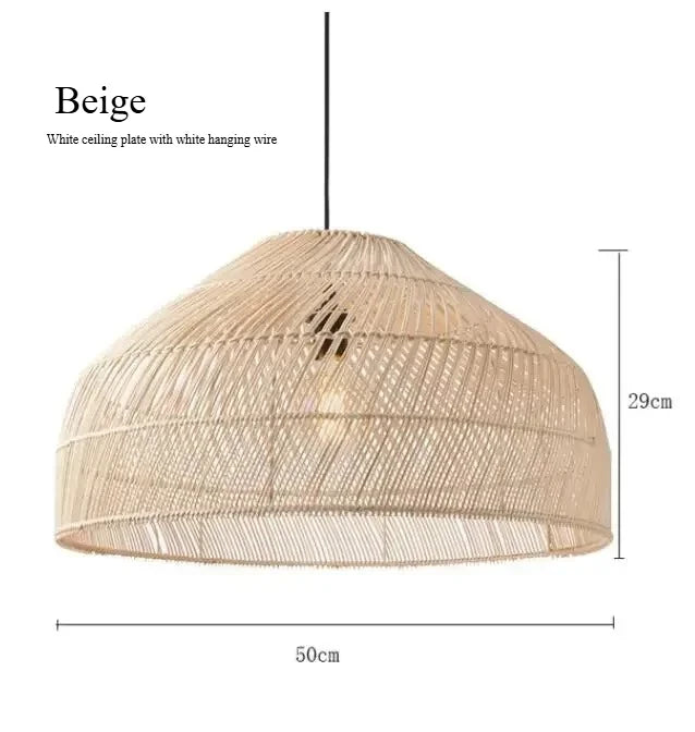 Homira Living Space Japanese Wooden Rattan Pendant Light – Handmade Tatami Chandelier for Restaurant, Bedroom & Study Room Decor