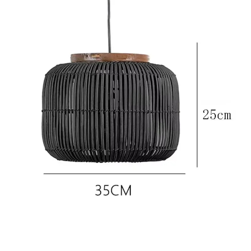 Homira Living Space Chinese Retro Rattan Pendant Lamp – Handmade LED Chandelier for Living Room, Bedroom, Restaurant & Homestay Decor