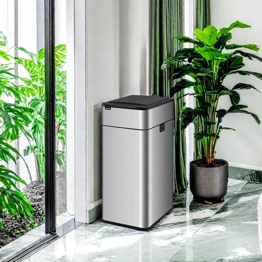 Homira Smart Sensor Trash Can – Large-Capacity Stainless Steel Automatic Bin (9L–60L) for Kitchen & Home