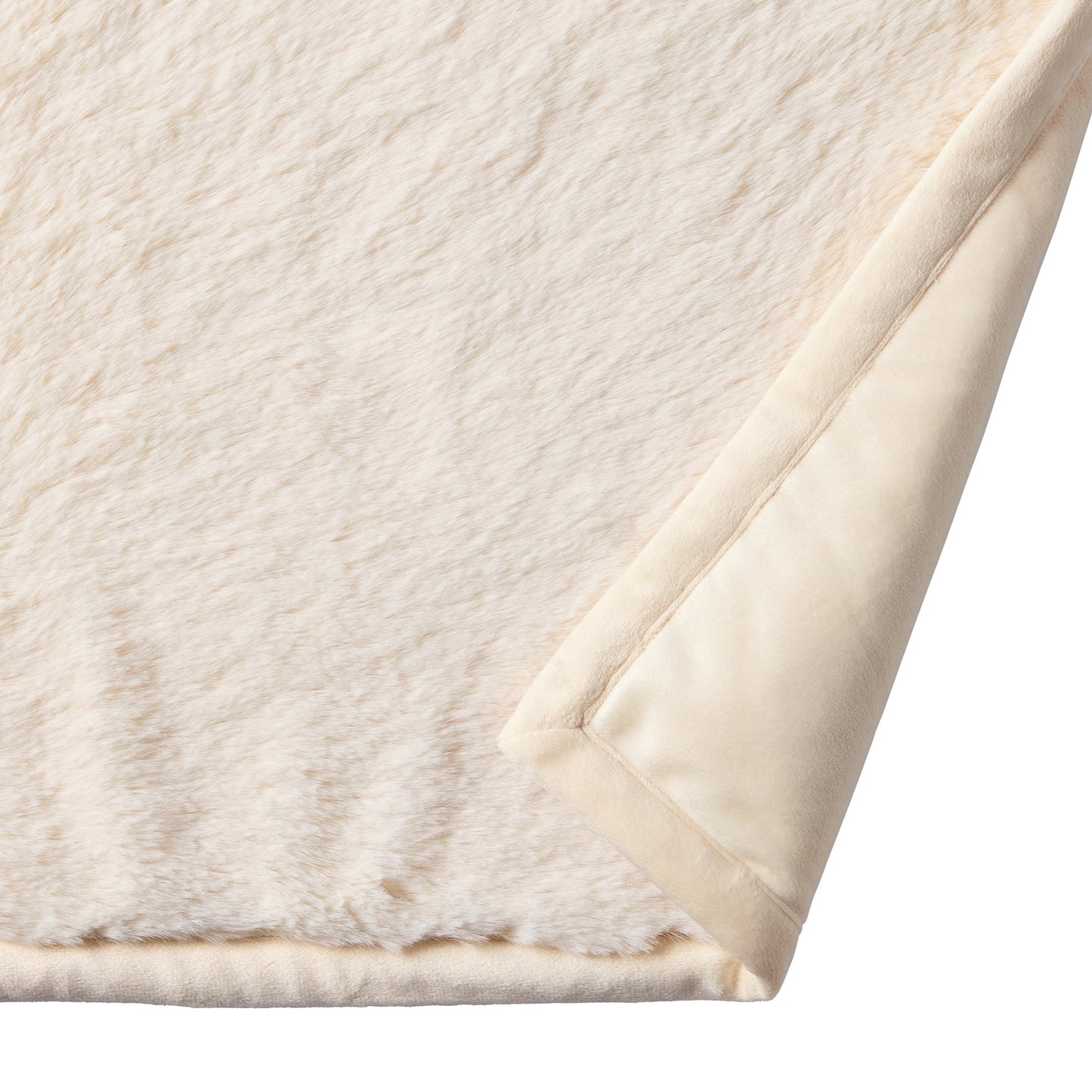 Homira Ivory Faux Fur Ultra Soft Luxury Oversize Throw Blanket 50" x 72", Vanilla Dream